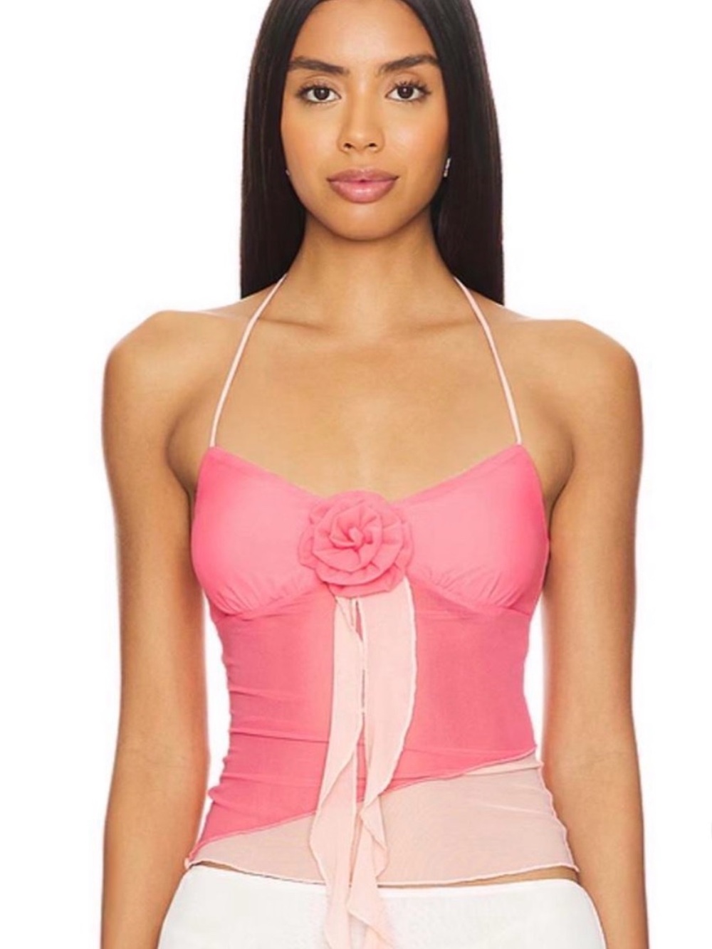 MORE TO COME Maya Halter Top in coral/pink